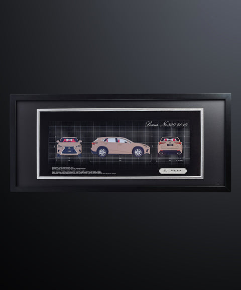 Framed 3D Color Car Paper Carving Artwork【Car Front + Car Rear + Car Side】106cm X 48cm X 2cm ( Specially customized )