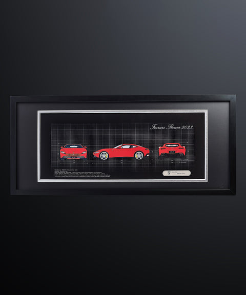 Framed 3D Color Car Paper Carving Artwork【Car Front + Car Rear + Car Side】106cm X 48cm X 2cm ( Specially customized )
