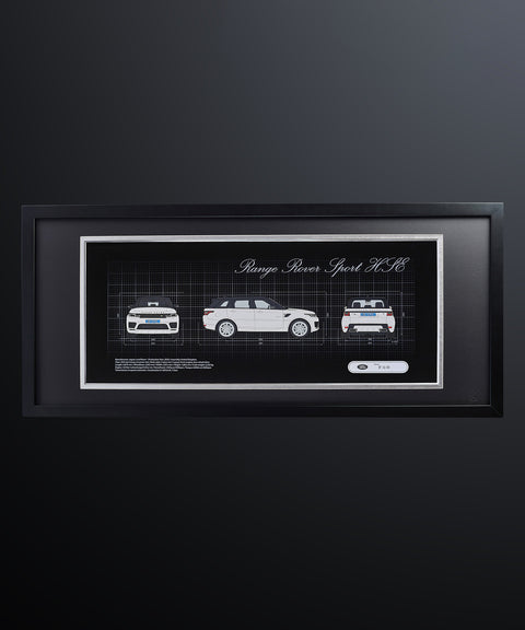 Framed 3D Color Car Paper Carving Artwork【Car Front + Car Rear + Car Side】106cm X 48cm X 2cm ( Specially customized )