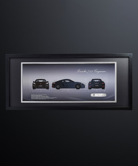 Framed 3D Color Car Paper Carving Artwork【Car Front + Car Rear + Car Side】106cm X 48cm X 2cm ( Specially customized )
