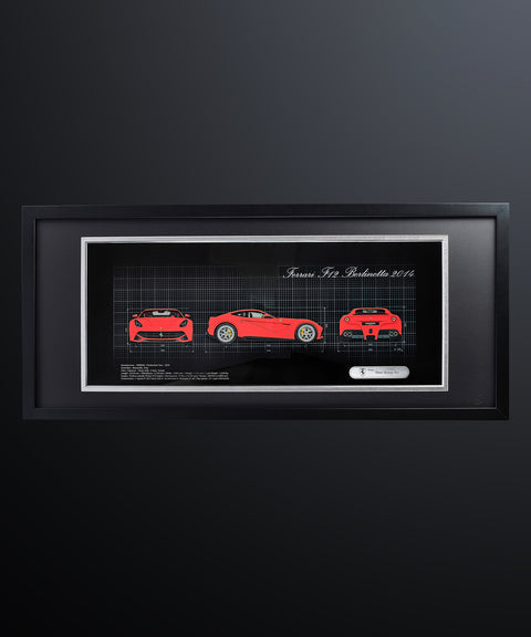 Framed 3D Color Car Paper Carving Artwork【Car Front + Car Rear + Car Side】106cm X 48cm X 2cm ( Specially customized )