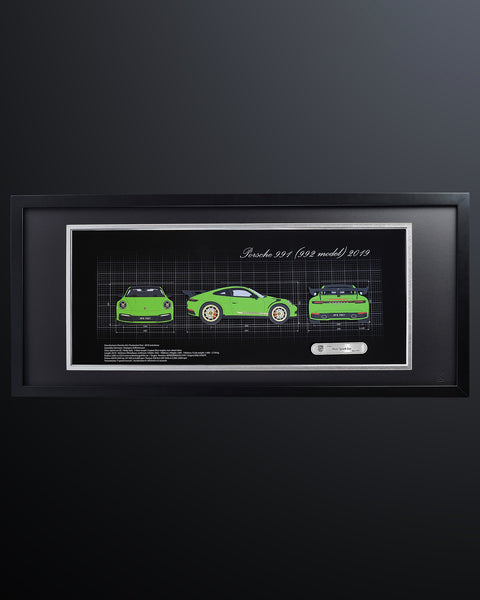 Framed 3D Color Car Paper Carving Artwork【Car Front + Car Rear + Car Side】106cm X 48cm X 2cm ( Specially customized )