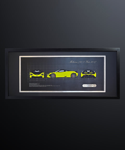 Framed 3D Color Car Paper Carving Artwork【Car Front + Car Rear + Car Side】106cm X 48cm X 2cm ( Specially customized )